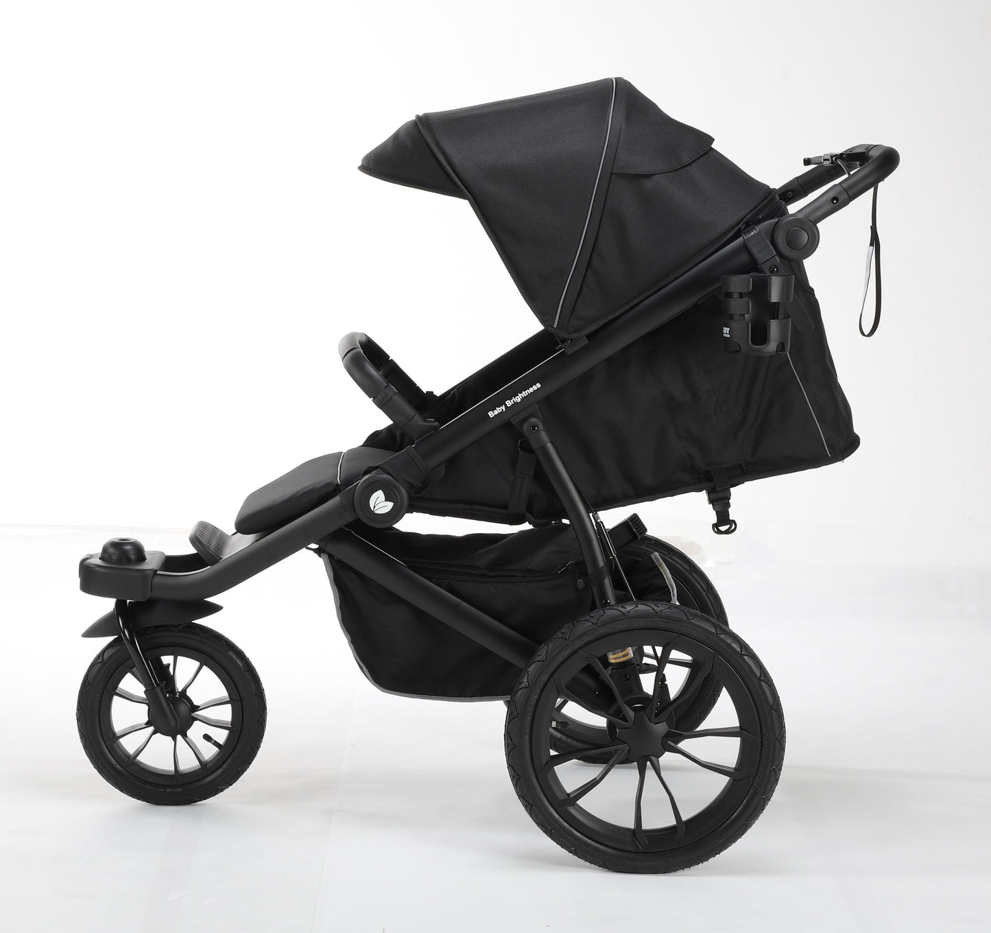 Hill All Terrain Jogging Baby Stroller with Car Seat (Black） - image 13