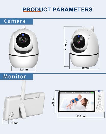 5”LCD HD Pan & Tilt Infrared Night Vision Baby Monitor - image 7