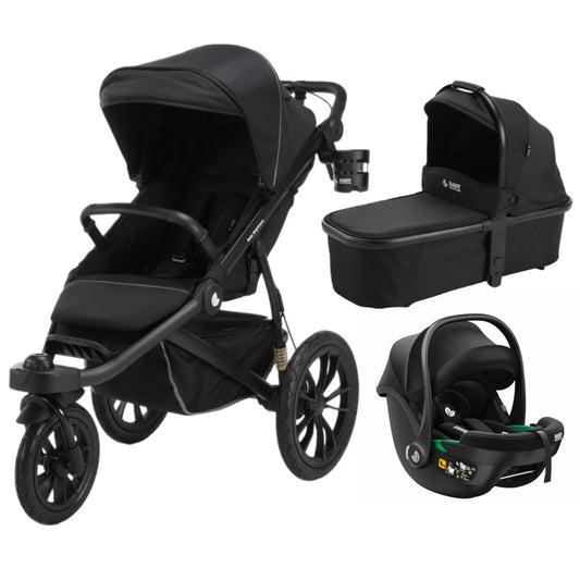 Pre-order Hill All Terrain Jogging Baby Stroller with Carrycot and Car Seat (Black）