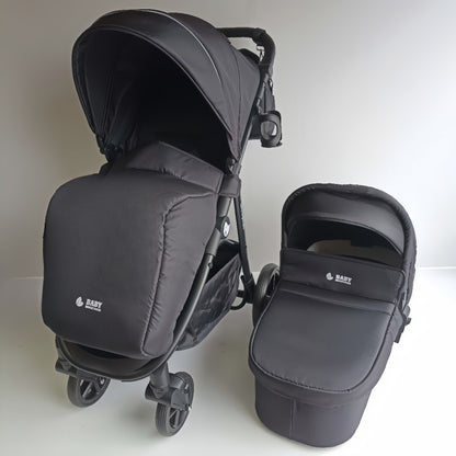 Newborn Pram – Poplar Stroller with Carrycot (Black)
