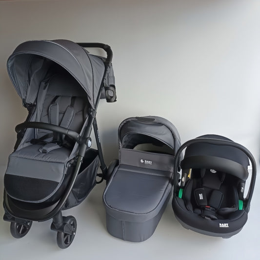 Newborn Pram – Poplar Stroller with Carrycot and Car Seat (Grey) - image 2