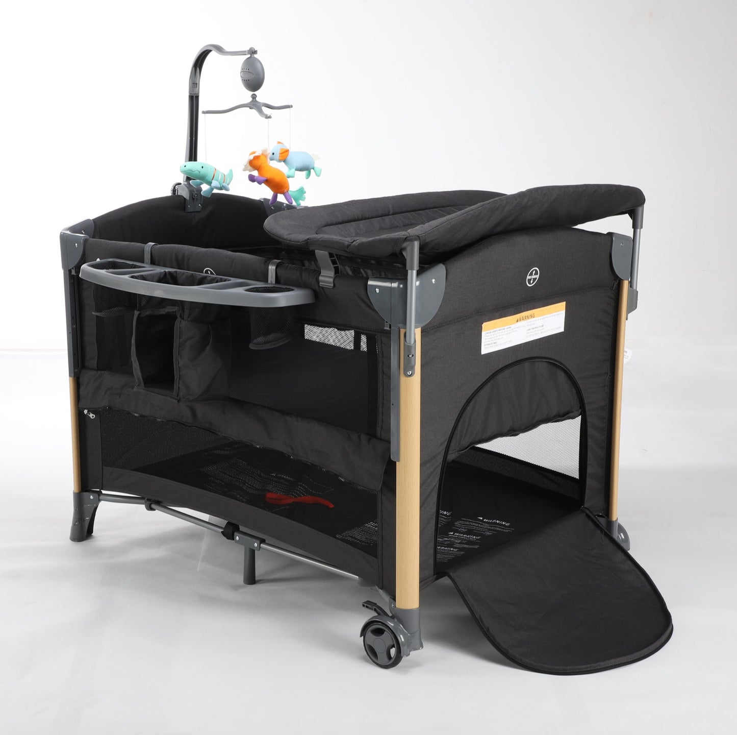 Baby Brightness 4 in 1 Portacot Black - image 6