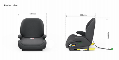 Pre-order Baby Brightness CloudLift Pro Half Booster Seat with ISOFIX and Backrest - Grey - image 11