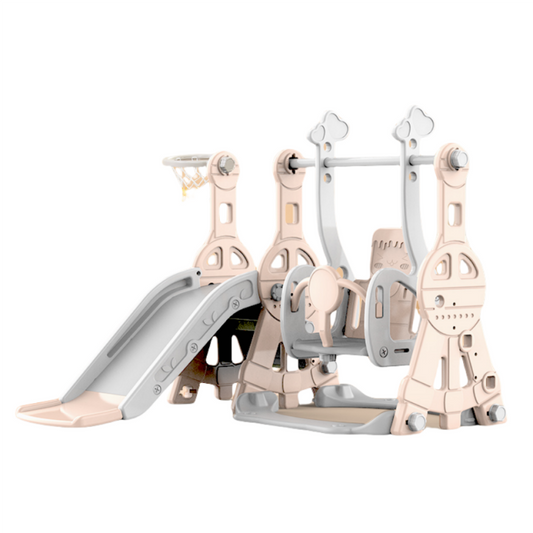 Kids swing and slide set Pink