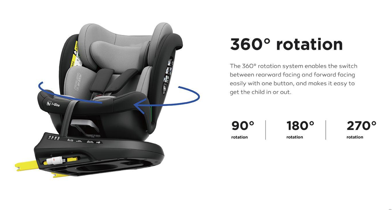 Pre-order 360° Rotating Baby Car Seat – Baby Brightness ShieldMax Plus Grey - image 6