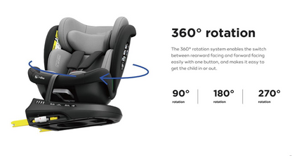 Pre-order 360° Rotating Baby Car Seat – Baby Brightness ShieldMax Plus Grey - image 6