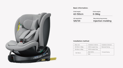 360° Rotating Baby Car Seat – Baby Brightness GuardianMax 2+ Pink - image 11
