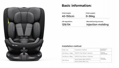 Pre-order 360° Rotating Baby Car Seat – Baby Brightness ProtecMax Black - image 11