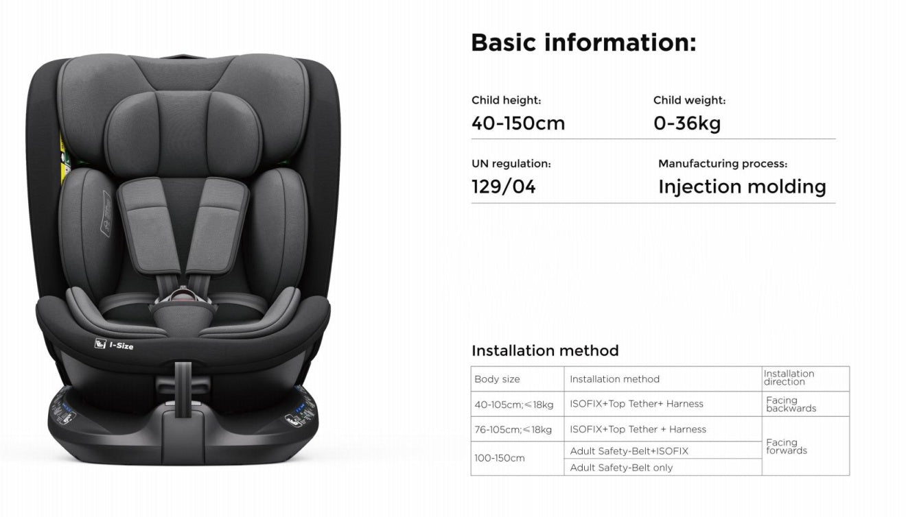 360° Rotating Baby Car Seat – Baby Brightness ProtecMax Blue - image 15