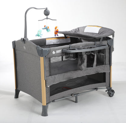 Baby Brightness 4 in 1  Baby Portacot Grey - image 4