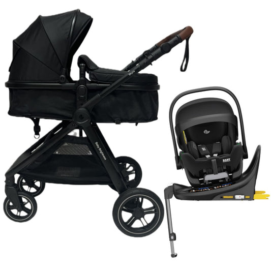 Pre-order Skyra 2-in-1 Newborn Pram & Bassinet Stroller and Reclining Car Seat with Rotating ISOFIX Base(Black)