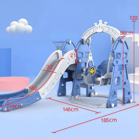 Kids swing and slide set Castle Pink - image 2