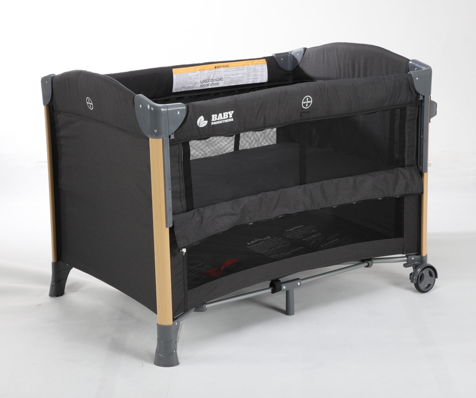 Baby Brightness 4 in 1 Portacot Black - image 9