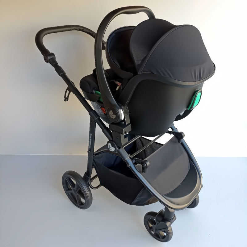 Newborn Pram – Poplar Stroller with Carrycot and Car Seat (Black) - image 16