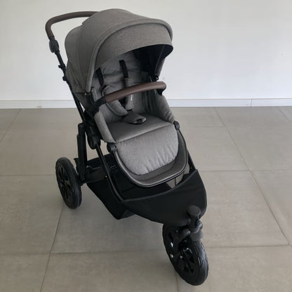 Newborn Pram – EasyGo 1+ Three Wheel Stroller (Grey) - image 3