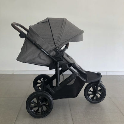 Newborn Pram – EasyGo 1+ Three Wheel Stroller (Grey) - image 5