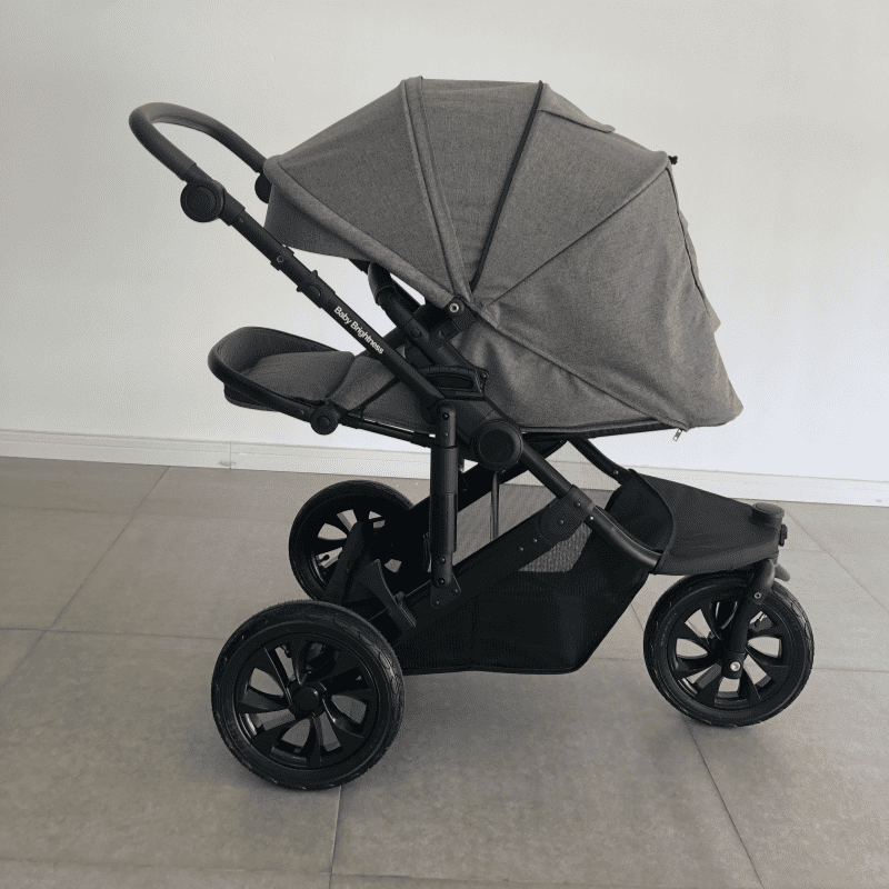 Newborn Pram – EasyGo 1+ Three Wheel Stroller with Carrycot (Black) - image 8