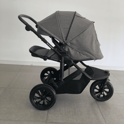 Newborn Pram – EasyGo 1+ Three Wheel Stroller with Carrycot (Grey) - image 6