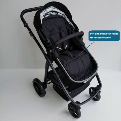 Newborn Pram – Palms Stroller with Bassinet and Car Seat (Black) - image 14