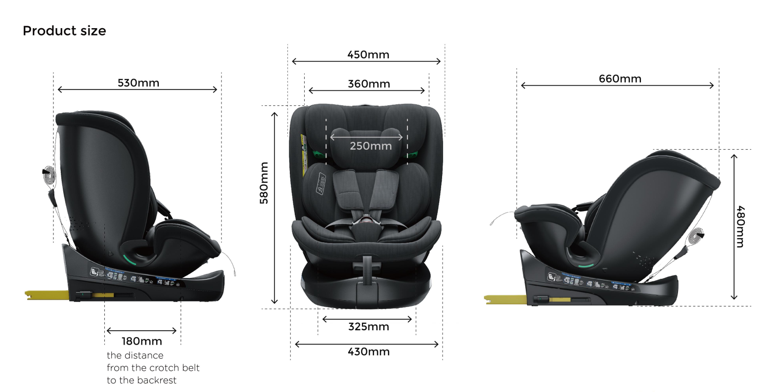 360° Rotating Baby Car Seat – Baby Brightness GuardianMax 1+ Blue - image 10