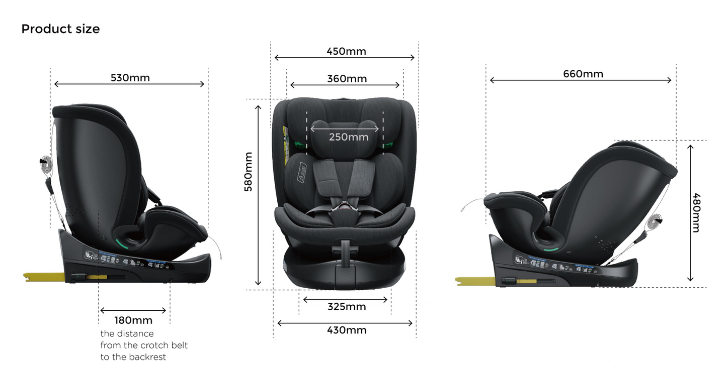 360° Rotating Baby Car Seat – Baby Brightness GuardianMax 1+ Pink - image 8