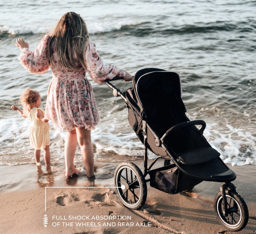 Newborn Pram – EasyGo 2+ Three Wheel Stroller with Car Seat (Black) - image 13