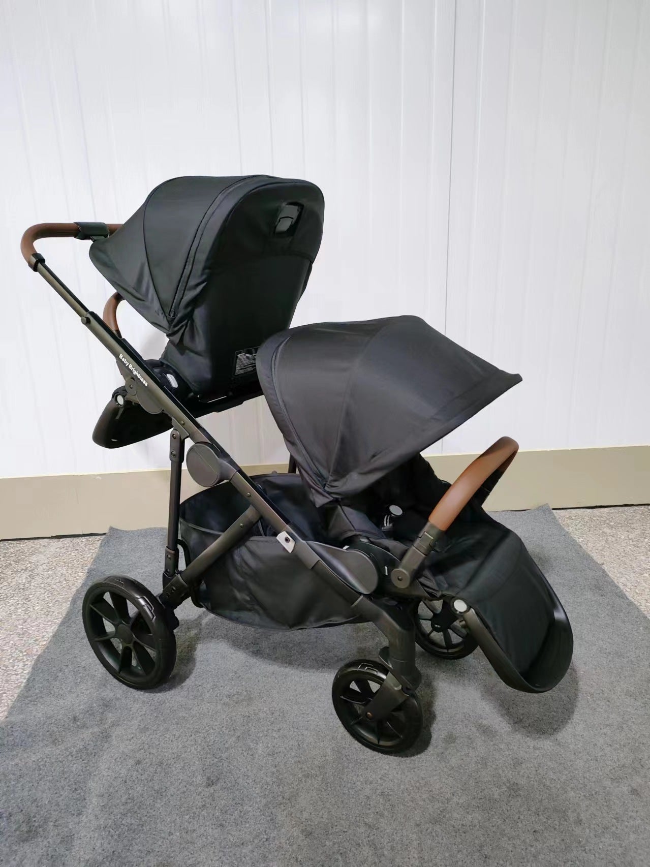 Pre-order Double Pram – Luxe Twin Stroller with Double Car Seats and R – Baby Brightness