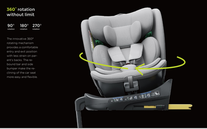 360° Rotating Baby Car Seat – Baby Brightness GuardianMax 2+ Grey - image 7