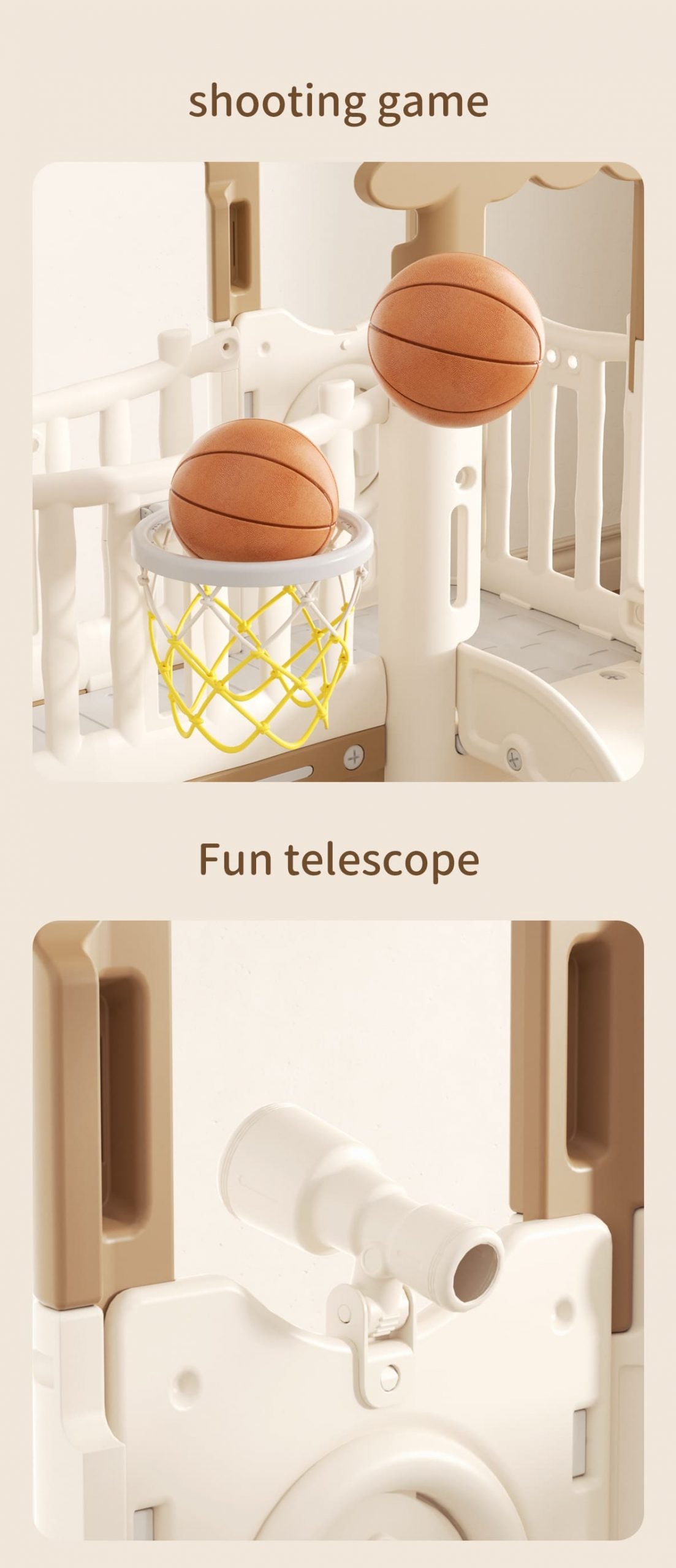 Kids slide Playground Coffee/White - image 7