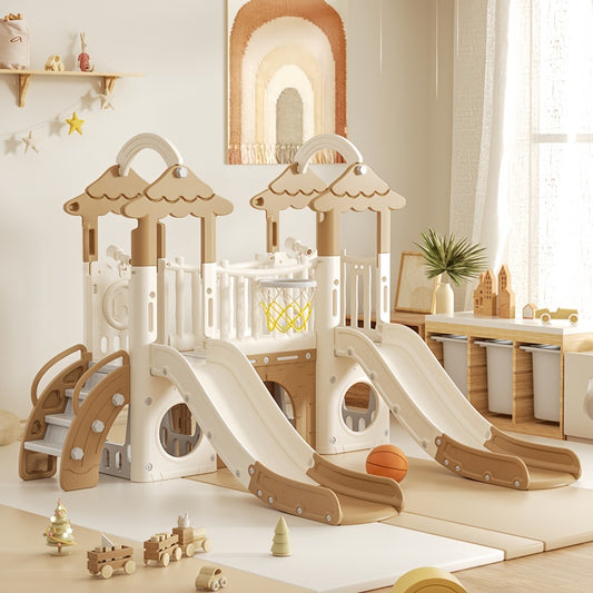 Kids slide Playground Coffee/White