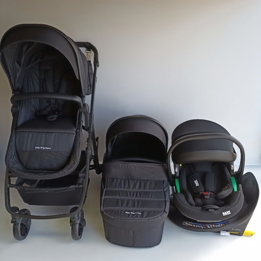 Pre-order Newborn Pram – Palms 1+ Stroller with Bassinet, Car Seat and Rotating ISOFIX Base (Black)