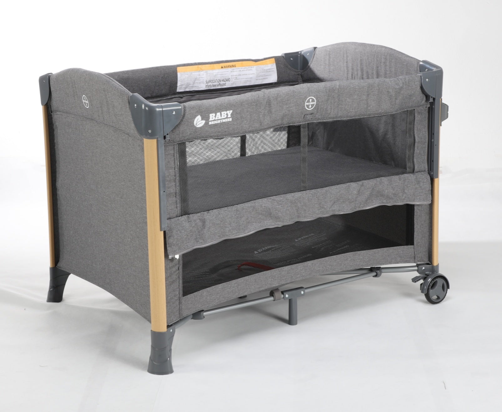 Baby Brightness 4 in 1  Baby Portacot Grey - image 10