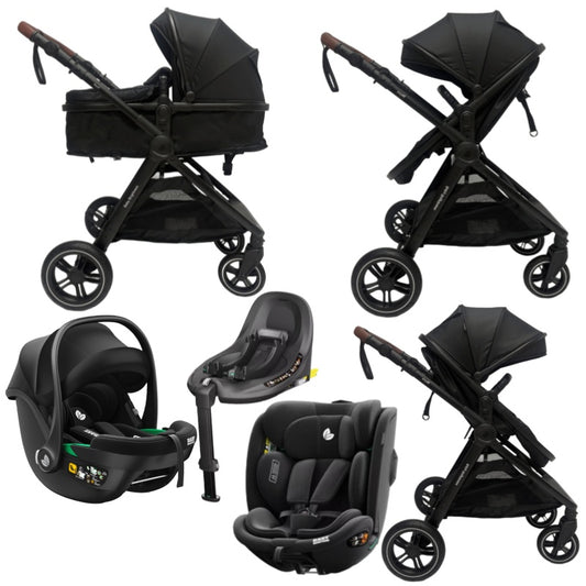 Pre-order Skyra 2-in-1 Newborn Pram & Bassinet Stroller + infant capsule + 360 car seat with Rotating ISOFIX Base (Black)