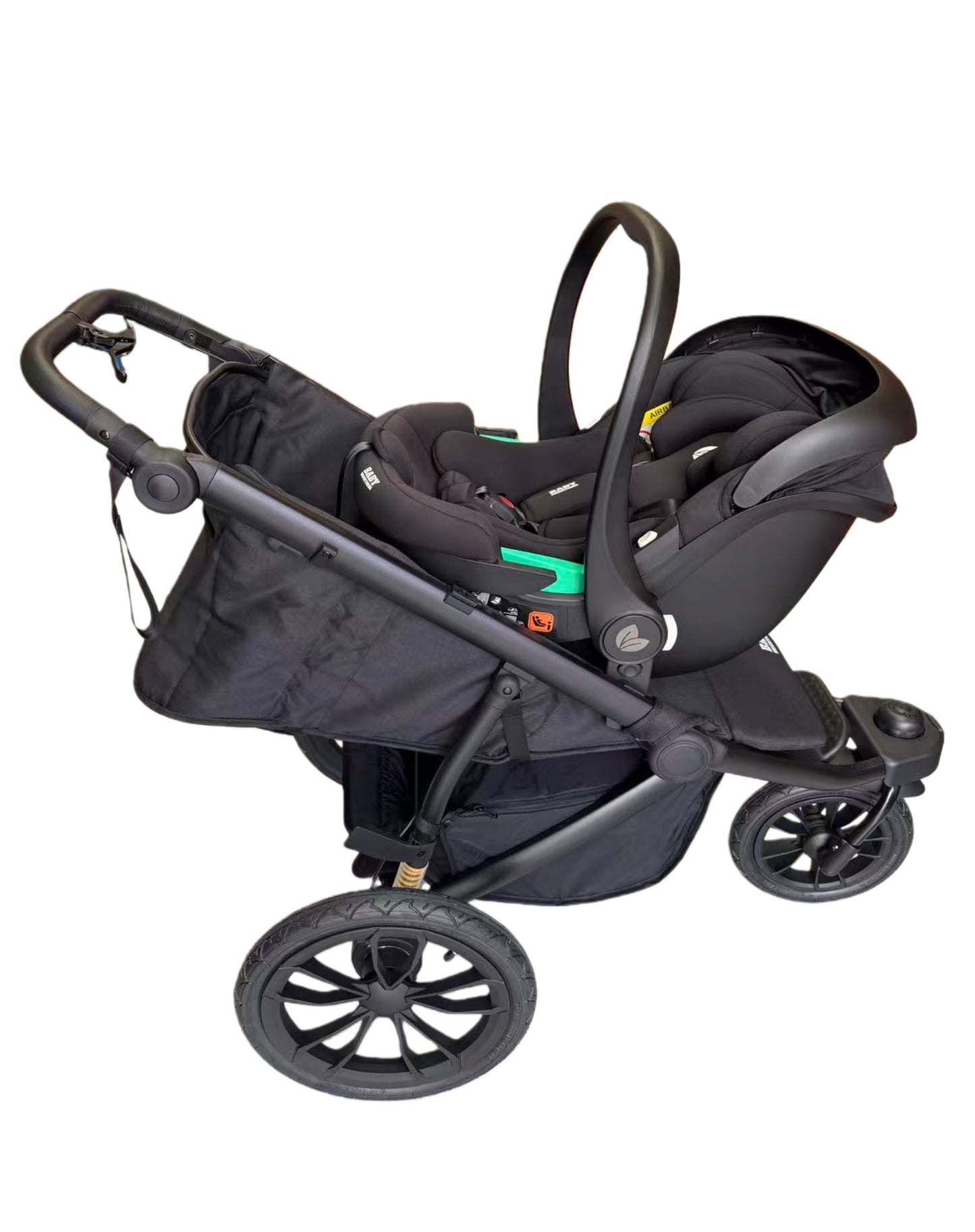 Hill All Terrain Jogging Baby Stroller with Car Seat (Black） - image 24