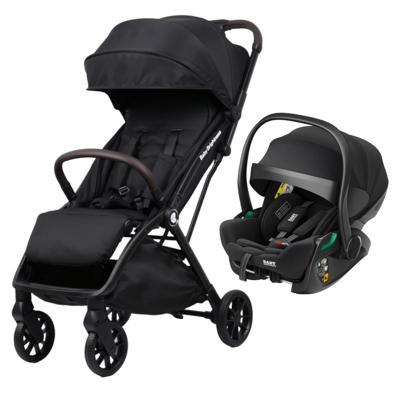 Pre-order Newborn Pram & Capsule – FlexGo Auto Folding Stroller with Reclining Capsule (Black)