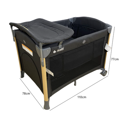 Baby Brightness 4 in 1 Portacot Black - image 13