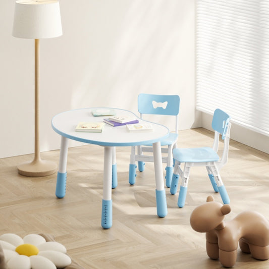 Height Adjustable Peanut Table with 2 Chairs Blue