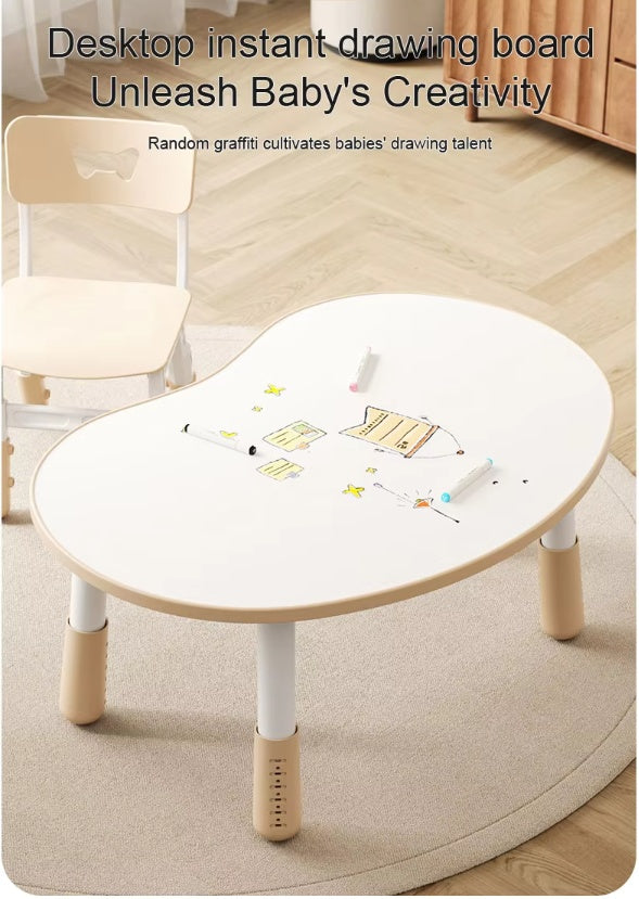 Height Adjustable Peanut Table with 2 Chairs Blue - image 6