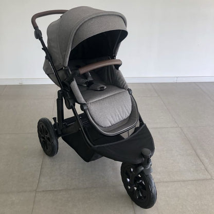 Newborn Pram – EasyGo 1+ Three Wheel Stroller with Car Seat (Grey) - image 13