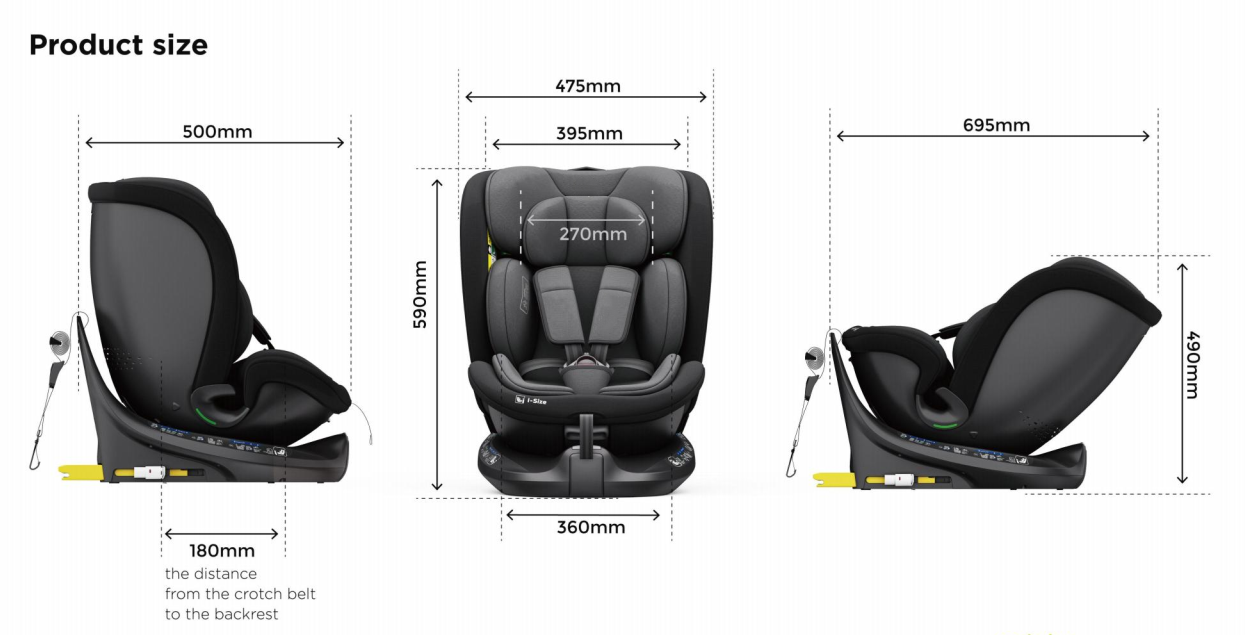 360° Rotating Baby Car Seat – Baby Brightness ProtecMax Grey - image 9
