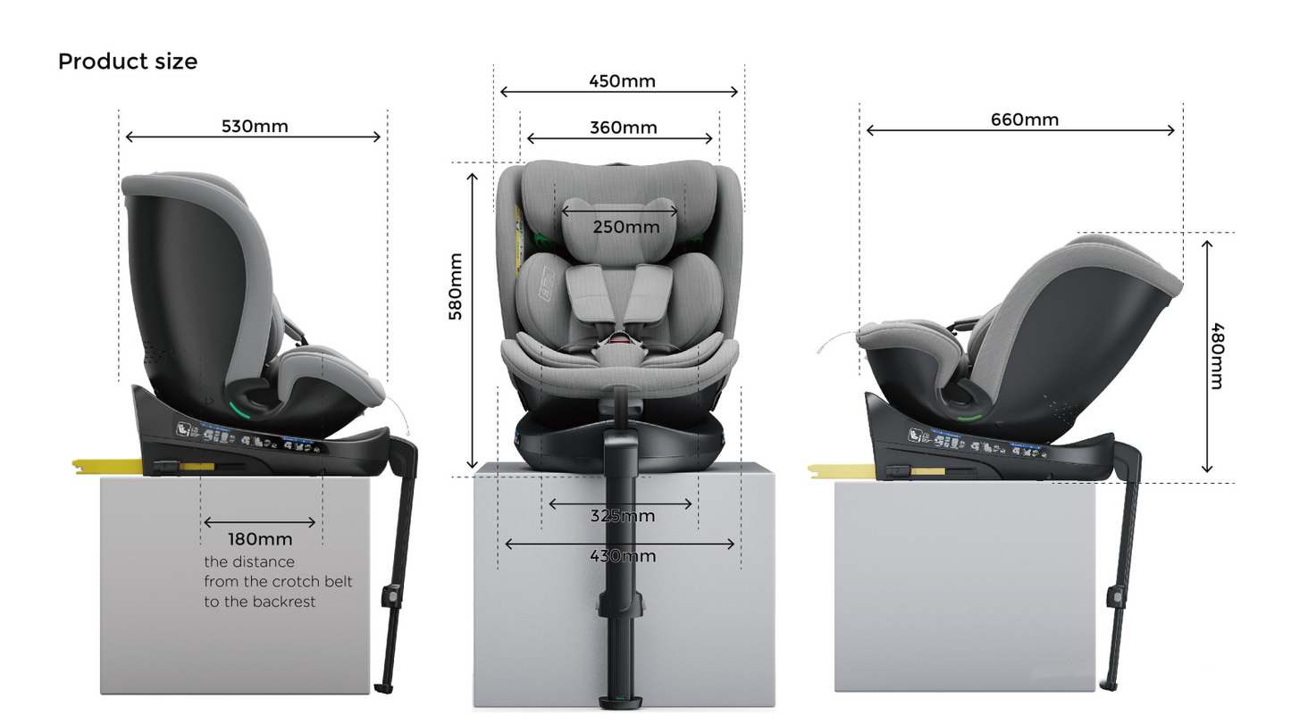360° Rotating Baby Car Seat – Baby Brightness GuardianMax 2+ Pink - image 10