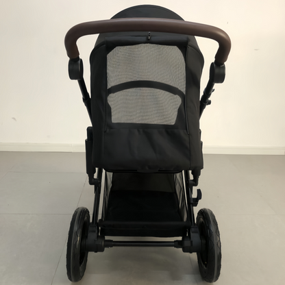 Newborn Pram – EasyGo 1+ Three Wheel Stroller (Black) - image 9