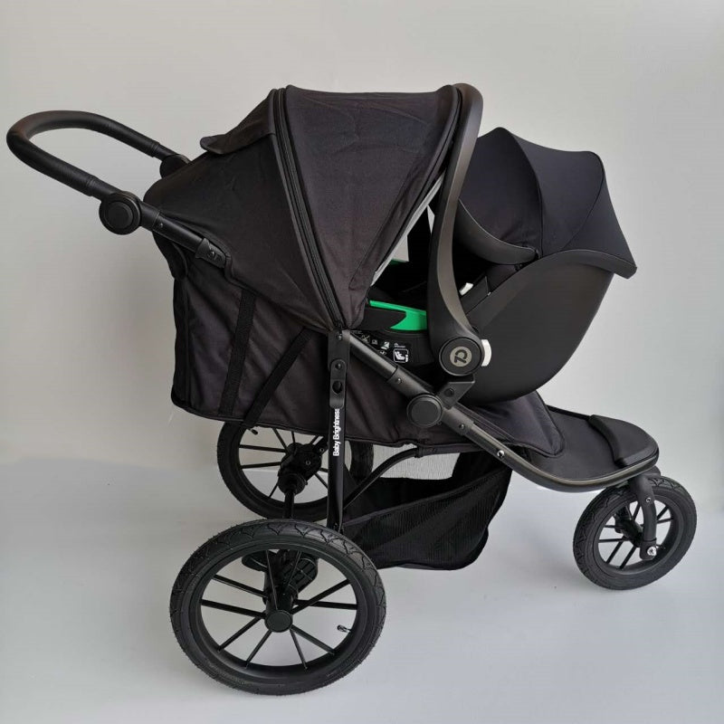 Newborn Pram – EasyGo 2+ Three Wheel Stroller with Car Seat (Black) - image 8