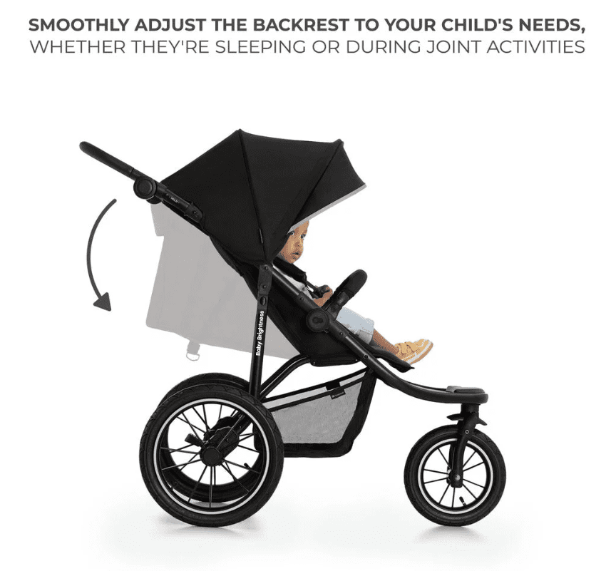Newborn Pram – EasyGo 2+ Three Wheel Stroller (Black) - image 6