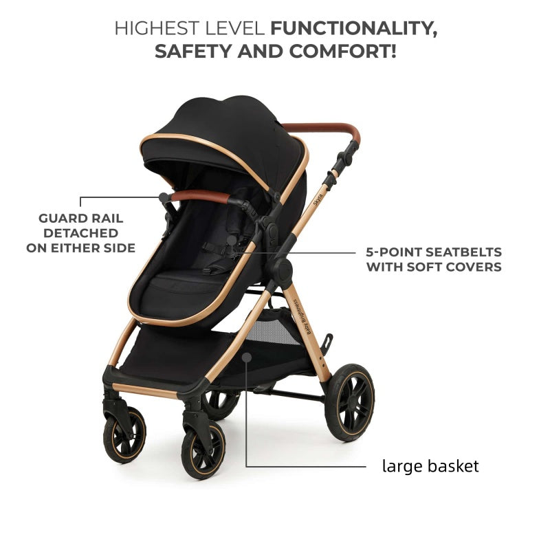 Skyra 2-in-1 Newborn Pram & Bassinet Stroller（Grey） - image 25