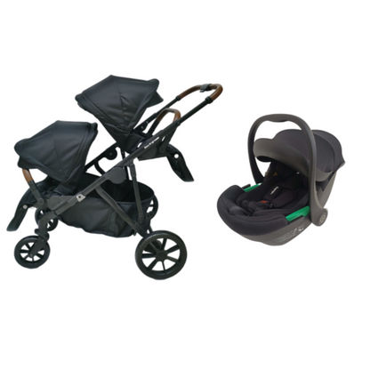 Pre-order Double Pram – Luxe Twin Stroller with Car Seat