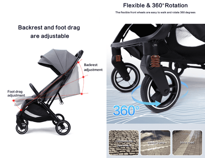 Newborn Pram & Capsule – FlexGo Auto Folding Stroller with Capsule (Blue) - image 13