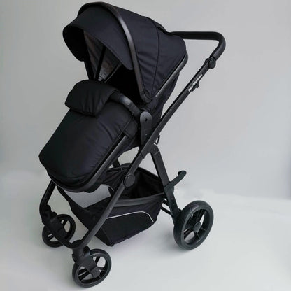 Newborn Pram – Palms 2 in 1 Bassinet Stroller Black - image 3