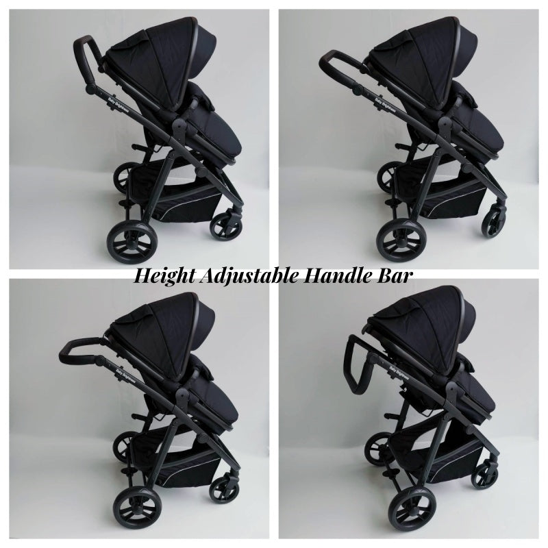 Pre-order Newborn Pram – Palms Stroller with Bassinet, Car Seat and Rotating ISOFIX Base (Black) - image 15