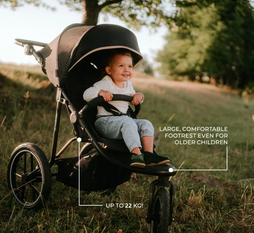 Newborn Pram – EasyGo 2+ Three Wheel Stroller with Car Seat (Black) - image 12